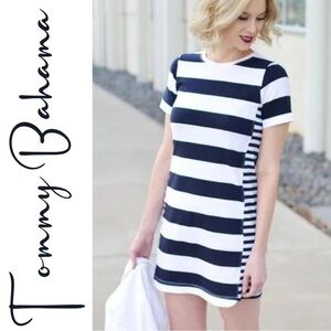 Tommy Bahama Thera Stripe Navy T-Shirt Dress